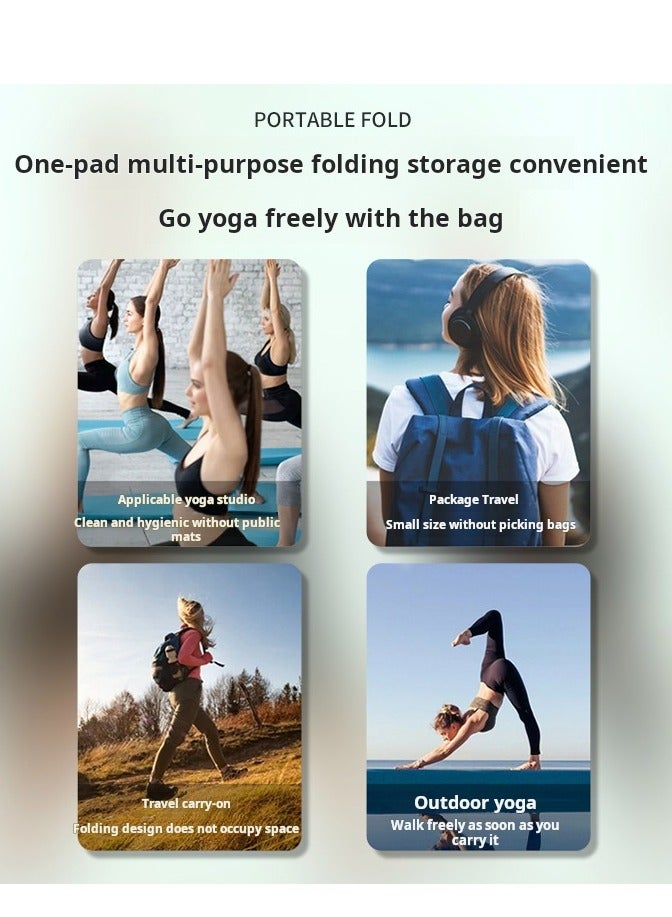 Foldable Yoga Mat - 1/4 inch thick - Easy to store travel yoga mat folds for lightweight fitness - Non-slip folding exercise mat for yoga, pilates, home workouts and floor exercises - Image 1