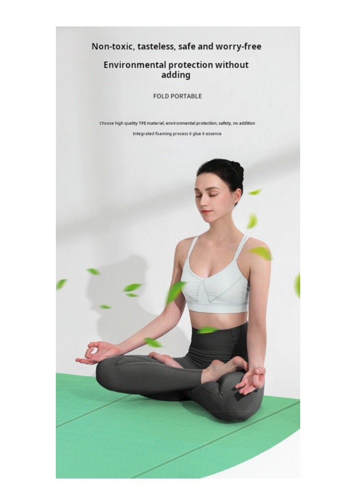 Foldable Yoga Mat - 1/4 inch thick - Easy to store travel yoga mat folds for lightweight fitness - Non-slip folding exercise mat for yoga, pilates, home workouts and floor exercises - Image 4