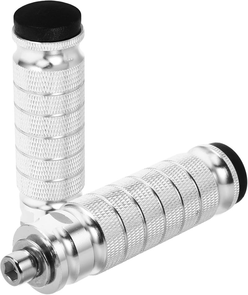 Happyyami Motorcycle Foot Pegs Cnc Silver Rearset Pedal Replacement Footrest Pair for High Displacement Performance Motorcycles - Image 1