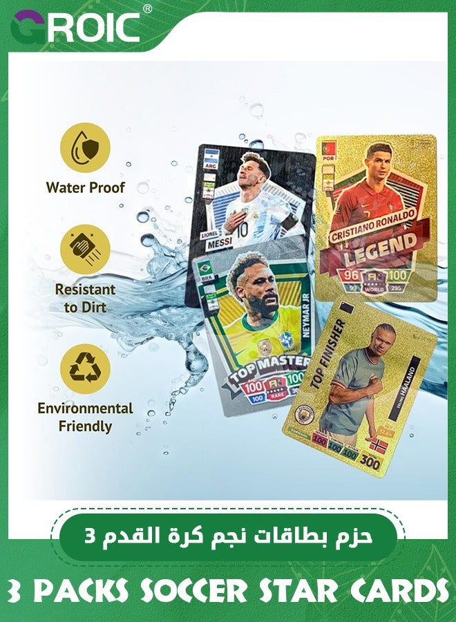 جرويك 3 مجموعات من بطاقات Soccer Star، مجموعة بطاقات Soccer Mystery باللونين الأسود والذهبي والفضي، بطاقات تداول كرة القدم، بطاقات كرة قدم قابلة للتجميع للمشجعين واللاعبين، أغلفة وبطاقات عشوائية، 30 بطاقة هدية للأصدقاء - Image 5