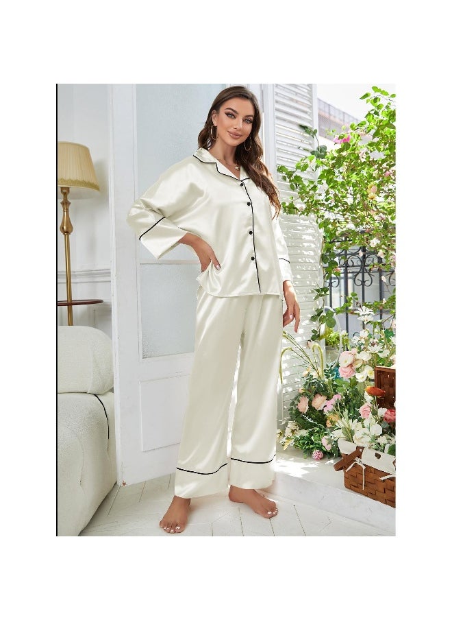 Generic Silk-Like Women's Pajama Set - The Perfect Blend of Comfort and Elegance 