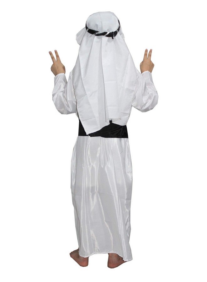 Kaku Fancy Dresses Polyester Shefard/Arabian Shaikh Global Ethnic Costume -Black & White, 3-4 Years, For Boys - Image 4
