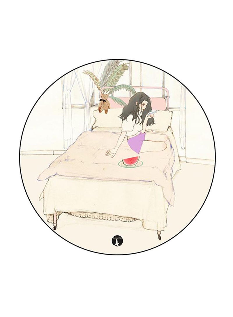 RKN Girl Printed Fridge Magnet Round  Multicolour - Image 2