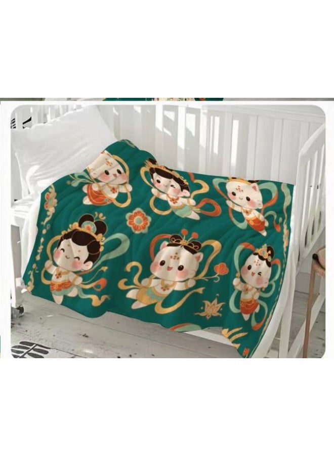 عام بطانية رقيقة من الفانيلا الكرتونية للأطفال والرضع (دافئة ومريحة، ومناسبة للنوم والألعاب) 70 سم * 100 سم - Image 2