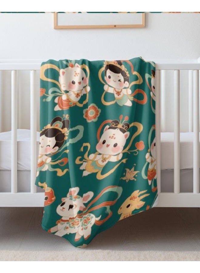 عام بطانية رقيقة من الفانيلا الكرتونية للأطفال والرضع (دافئة ومريحة، ومناسبة للنوم والألعاب) 70 سم * 100 سم - Image 4