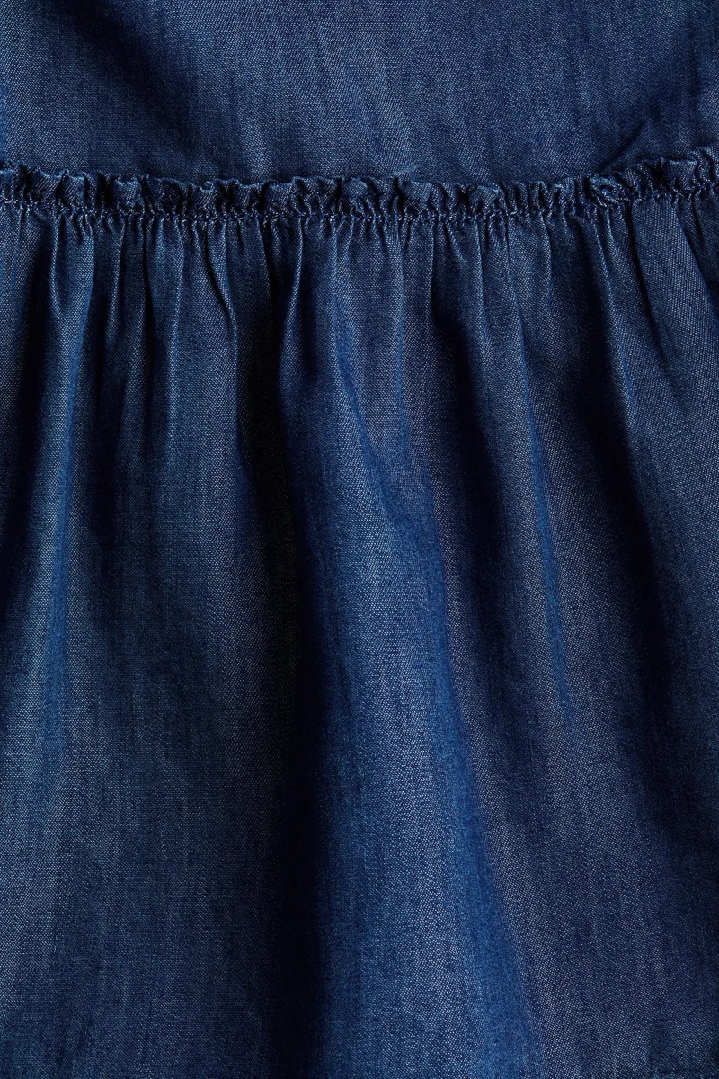 H&M  Frill-trimmed denim dress for Women | Best Price UAE