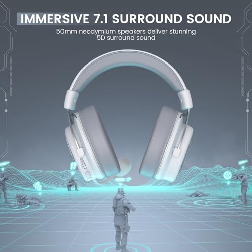 EKSA USB Gaming Headset for PC, Computer Headphones with Detachable Noise Cancelling Microphone, 7.1 Surround Sound, 50MM Driver, Wired Headset with Mic for PS4/PS5, Xbox One, Laptop, Work - Image 2