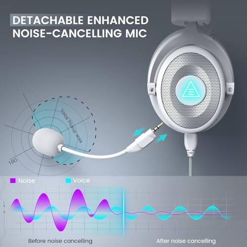 EKSA USB Gaming Headset for PC, Computer Headphones with Detachable Noise Cancelling Microphone, 7.1 Surround Sound, 50MM Driver, Wired Headset with Mic for PS4/PS5, Xbox One, Laptop, Work - Image 3