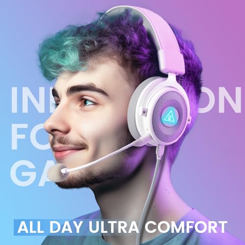 EKSA USB Gaming Headset for PC, Computer Headphones with Detachable Noise Cancelling Microphone, 7.1 Surround Sound, 50MM Driver, Wired Headset with Mic for PS4/PS5, Xbox One, Laptop, Work - Image 5