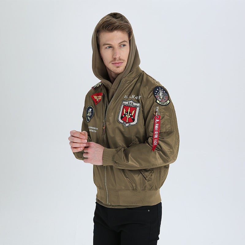 Generic Top Gun MA-1 Flight Jacket Spring/Autumn Men Brown 