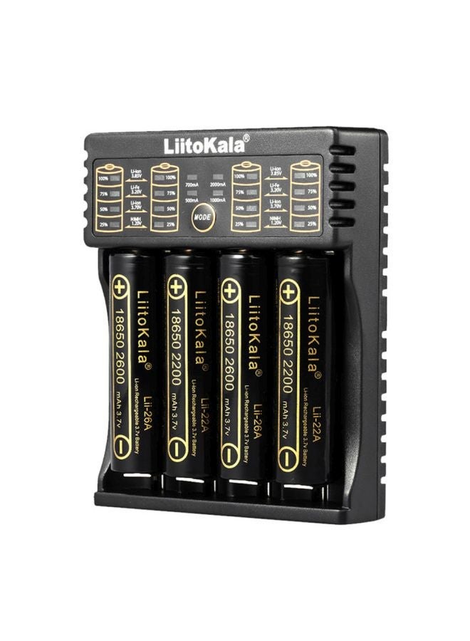 LiitoKala Lii-402 Smart Battery Charger LED Indicators Display Black - Image 1