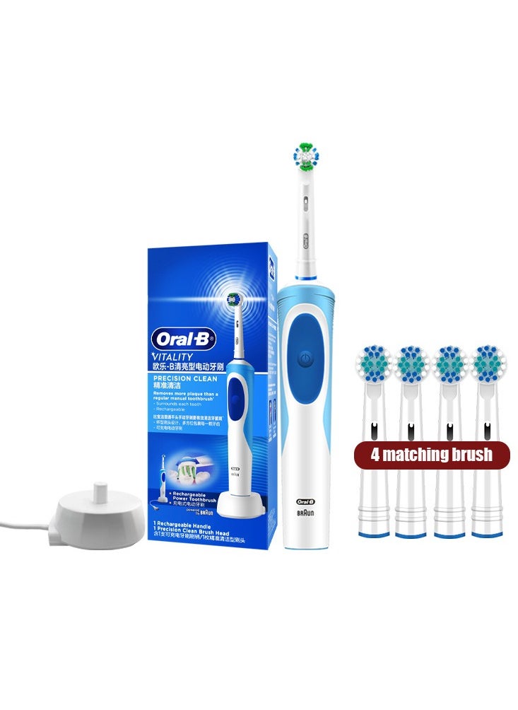 Oral-B Vitality Crossaction Electric Rechargeable Toothbrush D12 Blue +4 Adaptive Brush Heads 