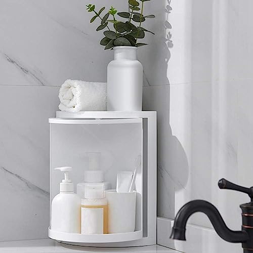 Olpad Bathroom Corner Shelf, 360 Degree Rotating Triangle Shelf, Multifunctional Corner Shelf, Cosmetic Swivel Tray Storage Cabinet, Multilayer Storage Rack (Small) - Image 4