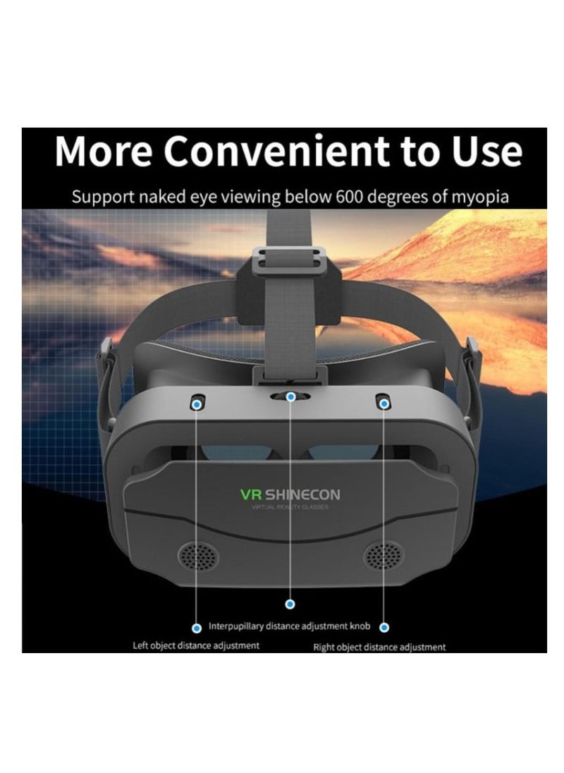 نظارة الواقع الافتراضي VR متوافقة مع هاتف iPhone وAndroid ضمن شاشة عرض 4.7-7.0 بوصة - نظارات الواقع الافتراضي العالمية - نظارات ثلاثية الأبعاد جديدة ناعمة ومريحة (G13-أسود)