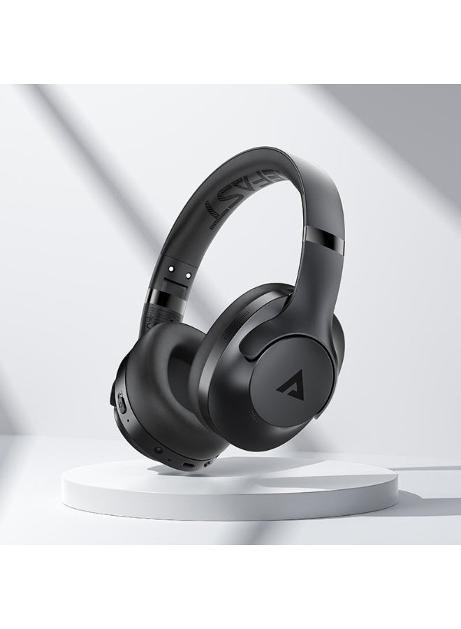 ACEFAST Wireless Over Ear Headphones H4, 55 Hours Play Time, Active  Noise Cancelling, Adjustable Headband, Foldable Earcups, IPX4 Water Resistance - Black - Image 4