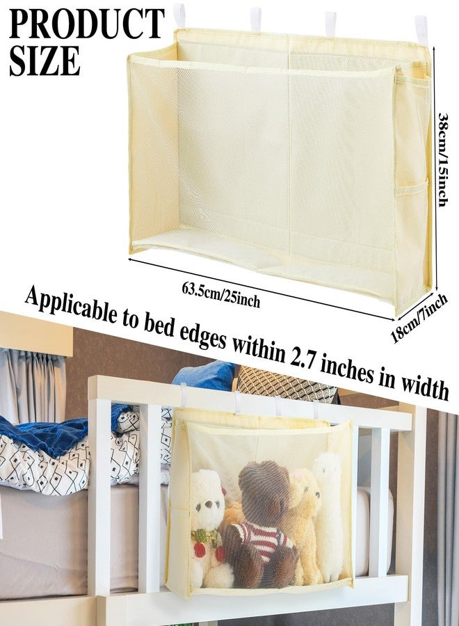 Beeveer Bedside Stuffed Animal Organizer Storage - Large Capacity Space Saving Plush Toy Organizer Net with Reinforced Sides & Extra Pockets, Stuffy Holder Bed Caddy, Beige - Image 2