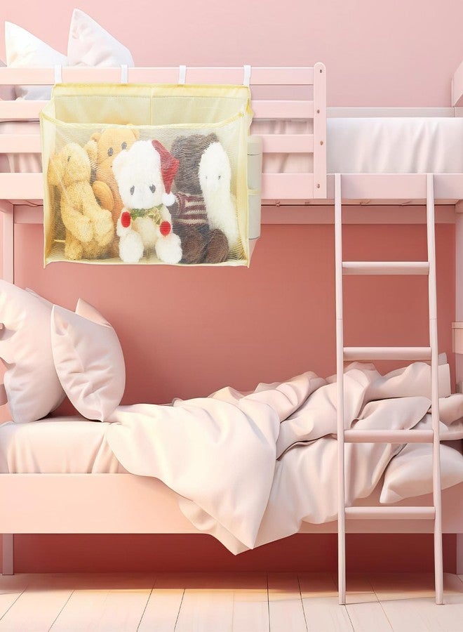Beeveer Bedside Stuffed Animal Organizer Storage - Large Capacity Space Saving Plush Toy Organizer Net with Reinforced Sides & Extra Pockets, Stuffy Holder Bed Caddy, Beige - Image 5