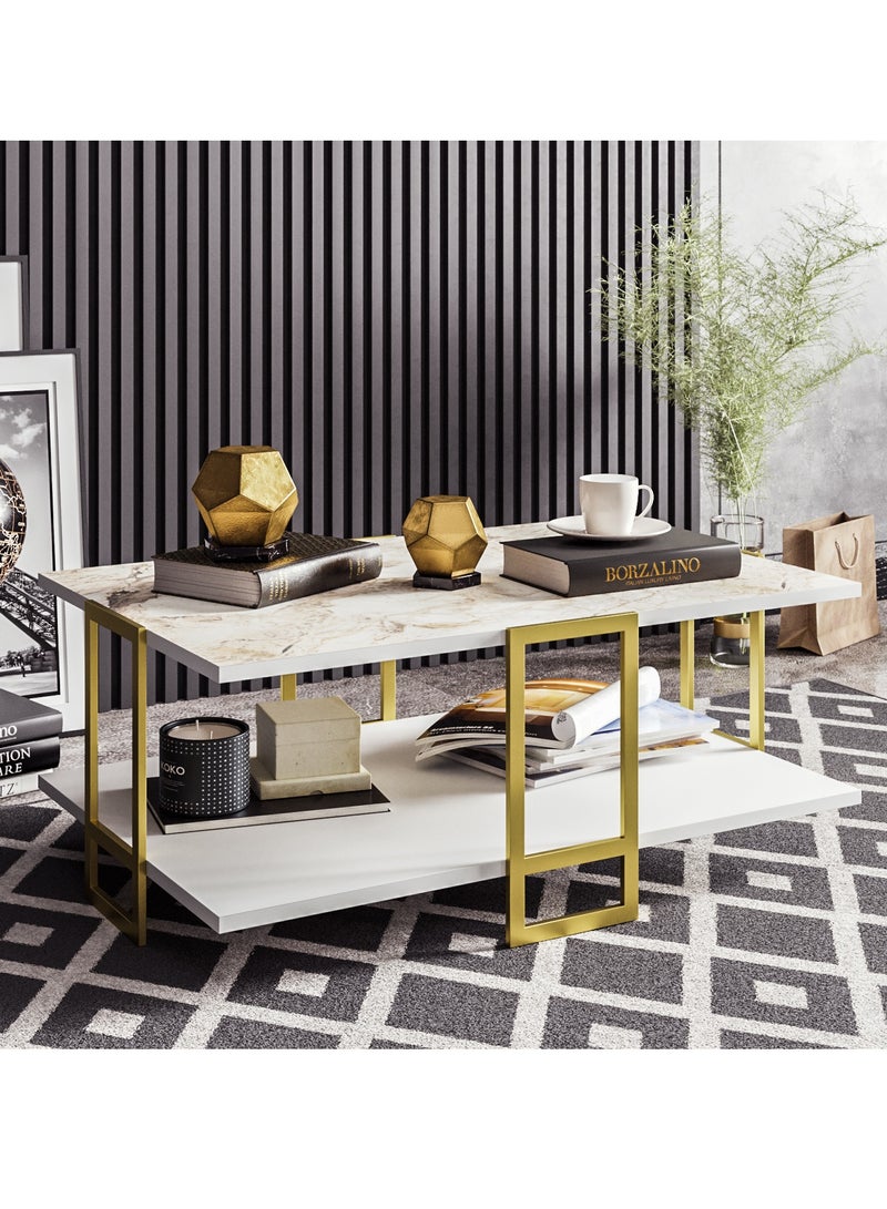 Decorotika Polka Metal Legs Coffee Table 90 cm | Living Room Table - Image 1