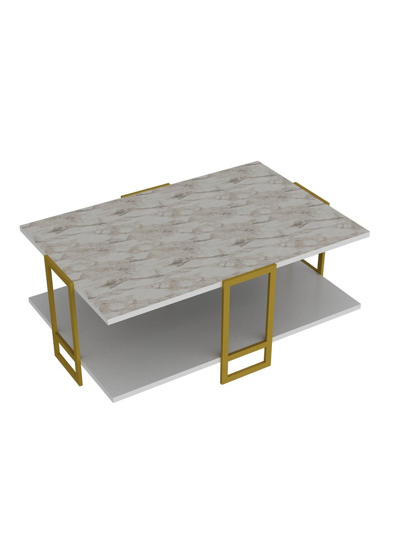 Decorotika Polka Metal Legs Coffee Table 90 cm | Living Room Table - Image 4