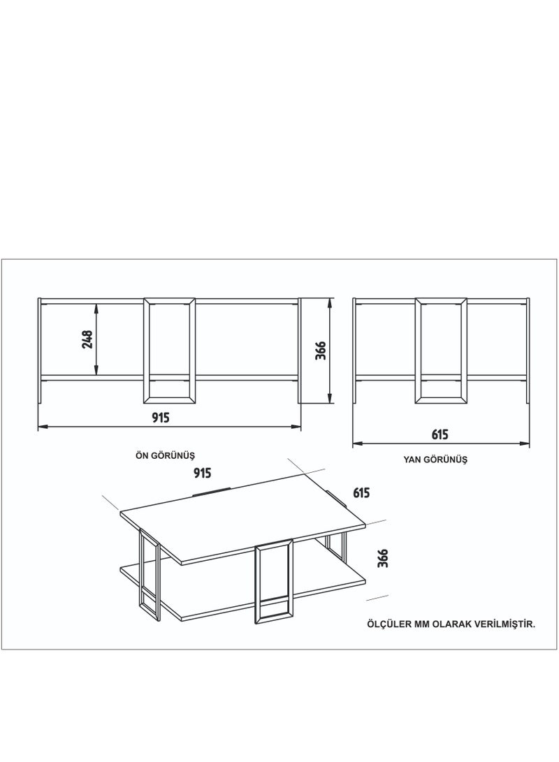 Decorotika Polka Metal Legs Coffee Table 90 cm | Living Room Table - Image 5