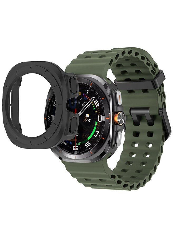 CATANES - (for Samsung Galaxy Watch 7 Ultra 47mm) 2 Packs Silicone Band and Case, Soft Ocean Silicone Sport Strap Replacement Accessory - Image 1