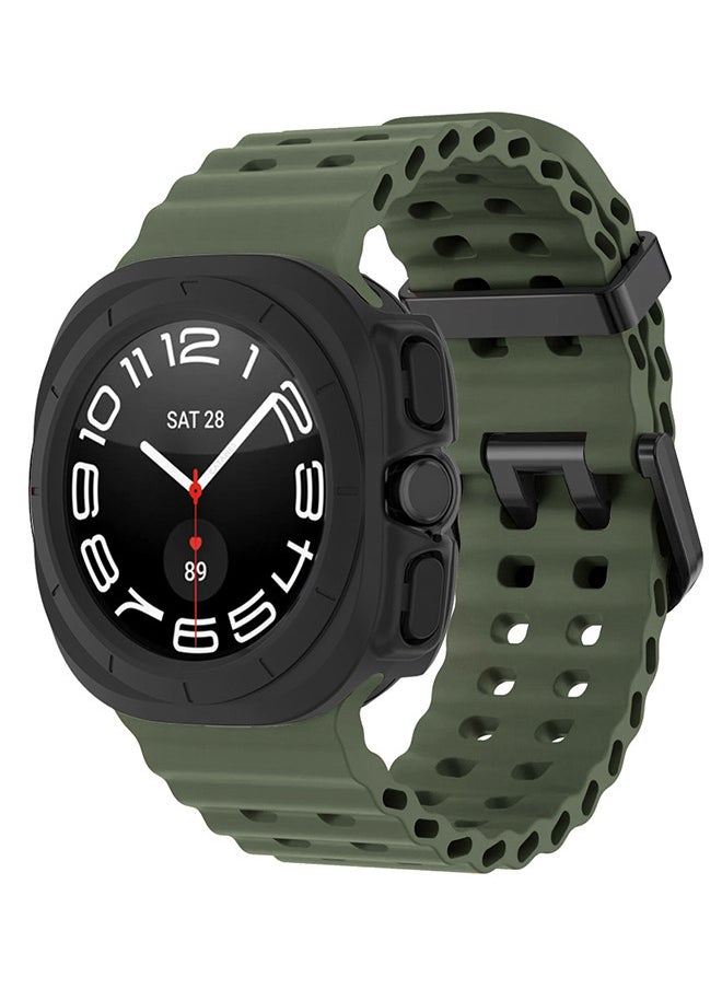 CATANES - (for Samsung Galaxy Watch 7 Ultra 47mm) 2 Packs Silicone Band and Case, Soft Ocean Silicone Sport Strap Replacement Accessory - Image 1