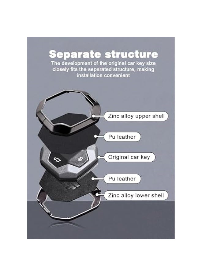 Topleo Jetour Traveller T2 Key Fob Protectors Compatible Car Keychain with | Jetour T2 Accessories & Durable Alloy Key Case Anti Fall and Wear-resistant. Alloy Key Wraps Encase Car Keys. (Black) - Image 3
