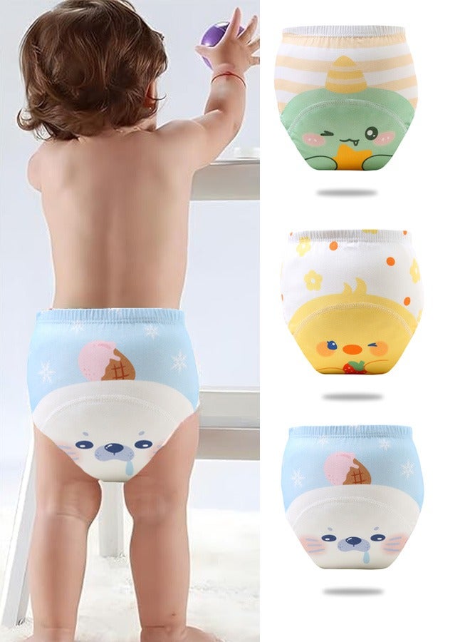 Vividorad 3 Piece Baby Potty Training Pants,Potty Training Underwear,Cloth Diaper for Boy and Girls, Breathable Potty Training Underwear, 6 Layers Breathable Cotton Absorbent Trainer Pants for Toddler Baby Boys Girls Waterproof,Size 90/100 / 110  - Image 2