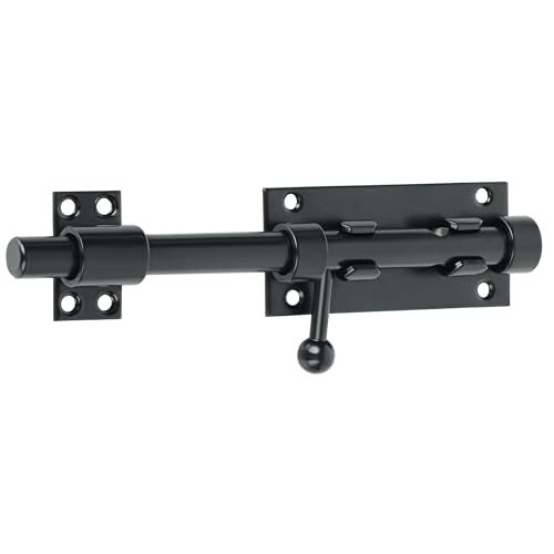 Alise Slide Lock SUS304 Stainless Steel Gate Latch Slide Bolt LatchThickened Heavy Door Latch Lock8 Inch Black Barrel Bolt Latch Security Slide Latch Lock - Image 1