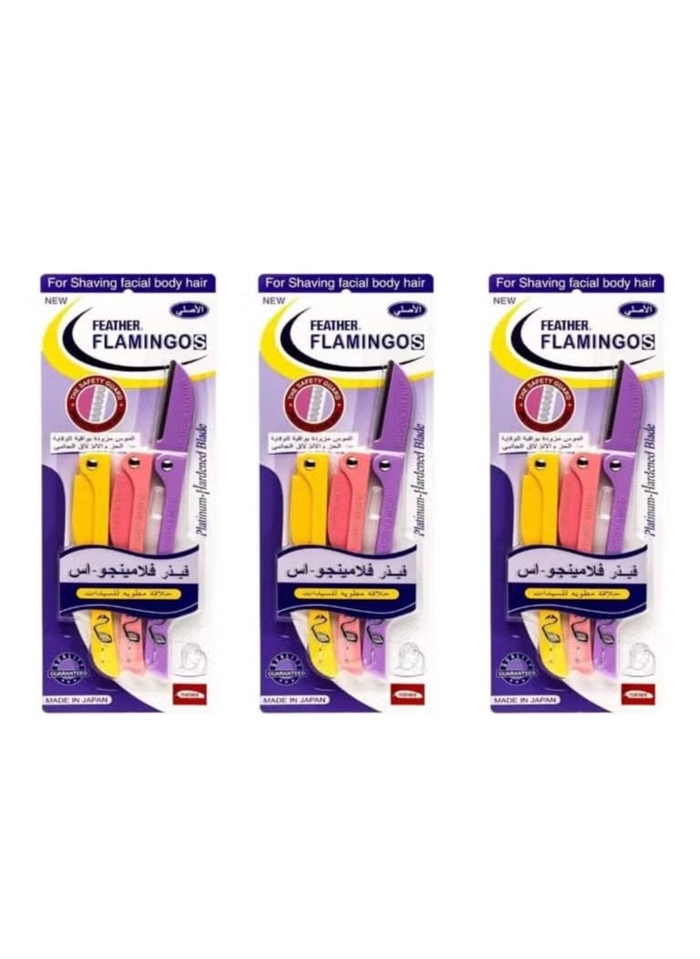 Feather Pack Of 3 Facial Touch-Up Razor Multicolour  - Image 1