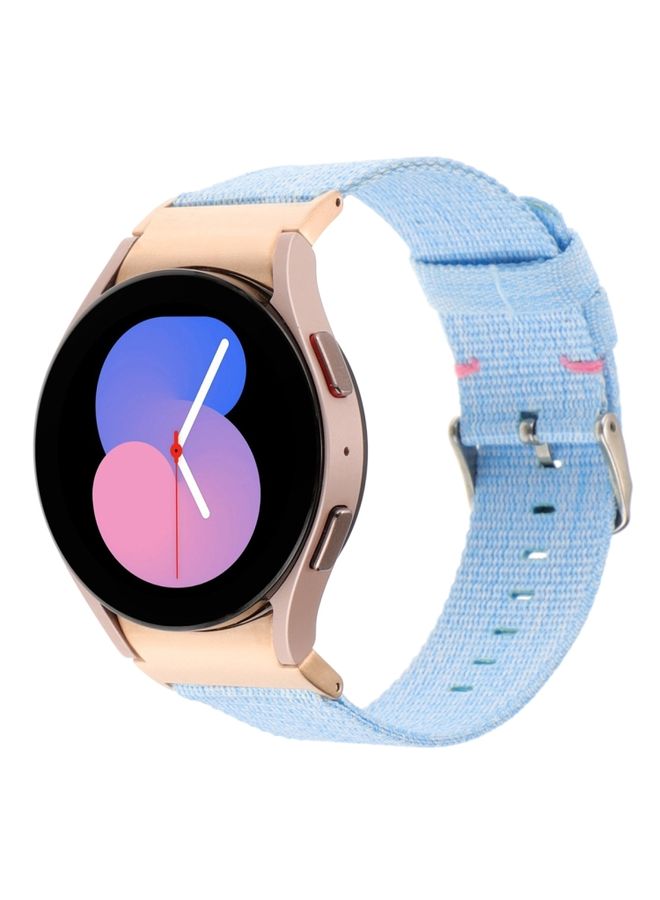 Replacement Strap For Samsung Galaxy Watch6/6 Classic/5/5 Pro Nylon Canvas Watch Band Sky Blue