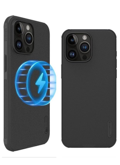Upgraded Magnetic Case for iPhone 15 Pro Max, Built in Strong Magnets, TPU frame and PC back shell Anti Fingerprin, Anti Fall, Anti shock, Slim Frosted Phone Cover