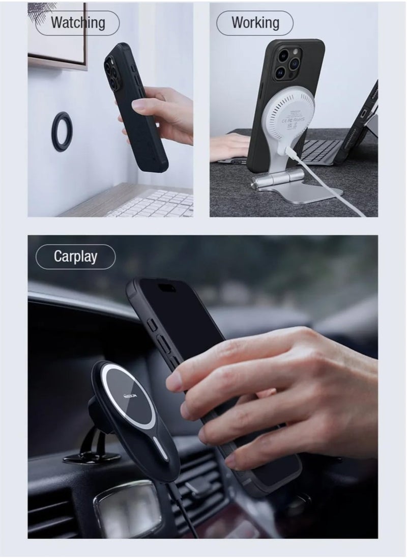Aookay - Upgraded Magnetic Case for iPhone 15 Pro Max, Built in Strong Magnets, TPU frame and PC back shell Anti Fingerprin, Anti Fall, Anti shock, Slim Frosted Phone Cover - Image 1