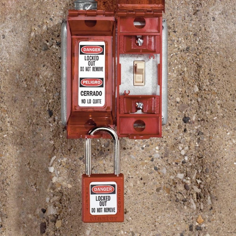Master Lock Universal Wall Switch Cover Lockout Tagout Device, Model 496B - Image 2