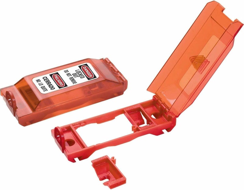 Master Lock Universal Wall Switch Cover Lockout Tagout Device, Model 496B - Image 1