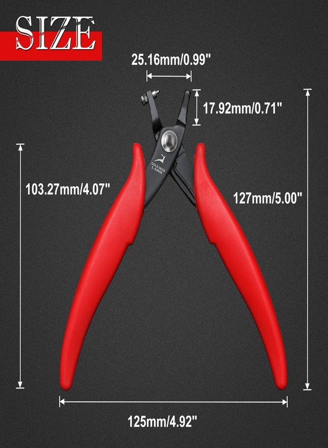 GOLD DEER 1.5mm Short-Jaw Metal Hole-Punch Pliers Small Round Hole Punch Pliers One Replacement Pins for Soft Metals Sheet Metal Jewelry Making Tool with PVC Handles for Handcraft Work DIY Hand Tool - Image 3