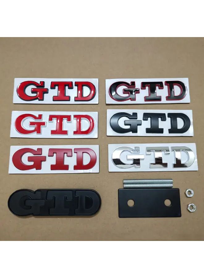 Red Edge Black Letters Car Front Grill GTD Logo Emblem Badge for Golf 4 5 6 7 R MK4 MK5 MK6 MK7 MK8 - Image 2