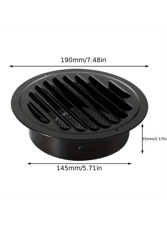 5.91 Inch Black Stainless Steel Round Vent Grille Wall Mounted Drainage Cover For Kitchen Bathroom Outdoor - Image 1