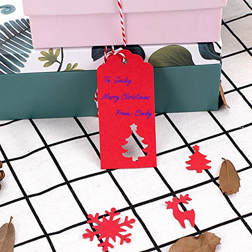 Tonak Gift Tags with Holes Present Wrap Tag Paper Small Xmas Gift Tags with Twine Vintage Gift Labels Christmas Tags Bulk 100pcs - Image 2