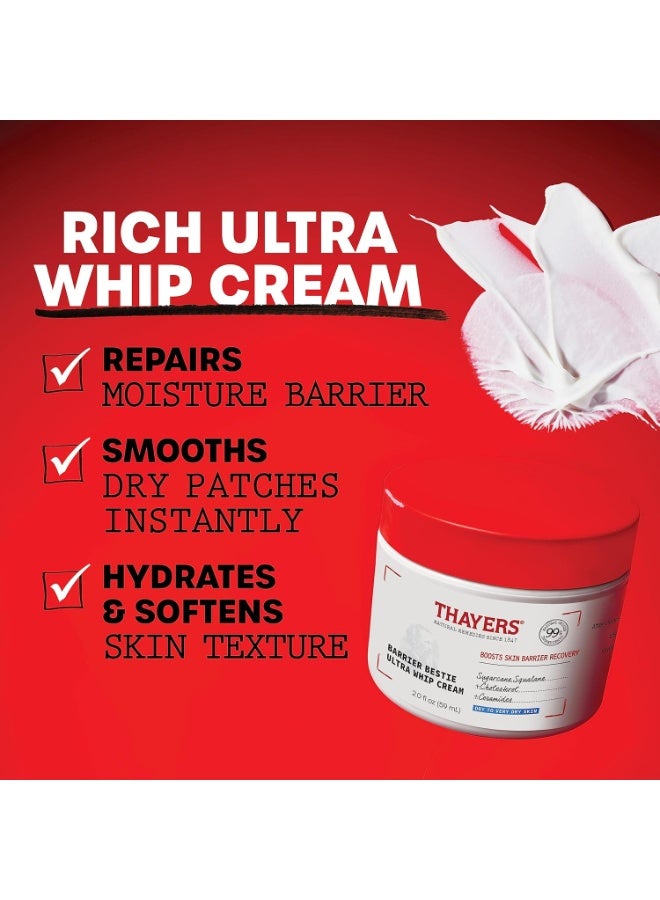 THAYERS Barrier Bestie Ultra Whip Face Cream, Moisturizer with Sugarcane Squalane and Ceramides, Skin Care for Dry to Very Dry Skin, 59ml - Image 2