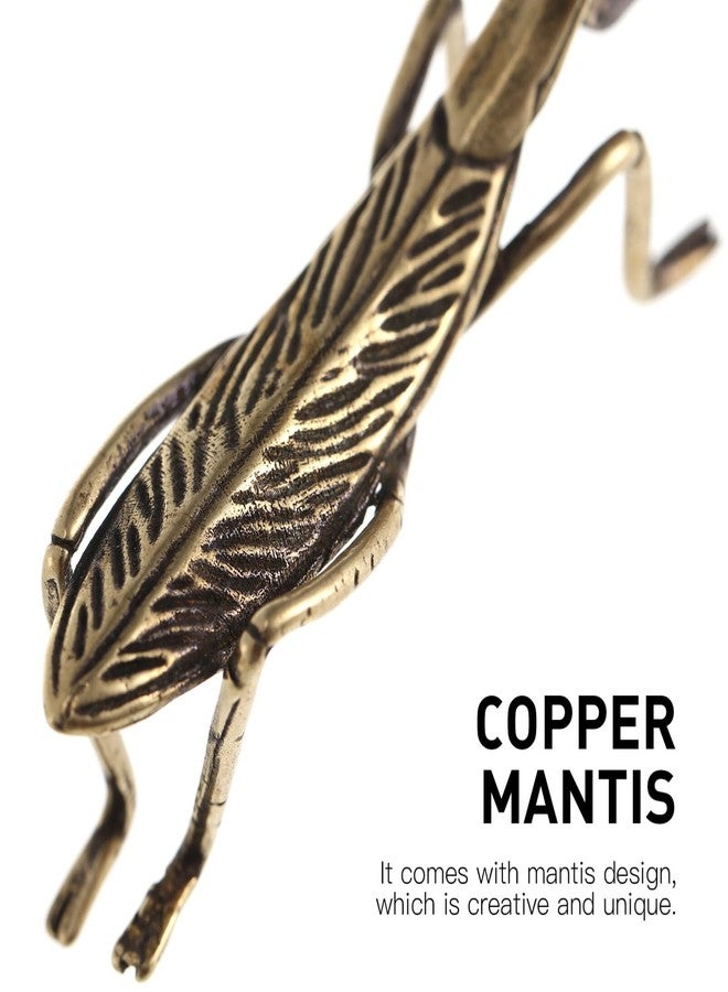IMIKEYA Gold Praying Mantis Figurines: Vintage Brass Mantis Statues Decorative Brass Animal Ornament DIY Craft Small Metal s Desktop Ornament for Rustic Home Decor Wall Art - Image 5