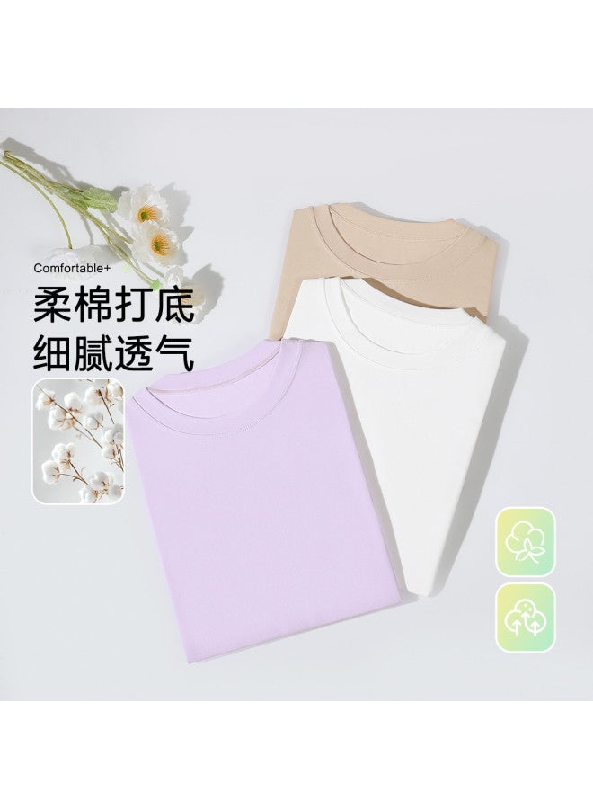 Red Bean Cloud-Soft Cotton Short-Sleeve T-Shirt For Women, Summer Layering Top, Thin And Versatile For Outer Wear, Slim-Fit Women'S Tee - Image 4