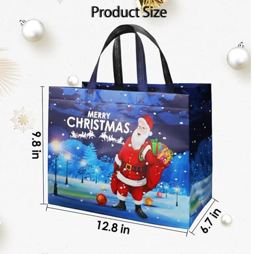 habgp 16 Pack Christmas Gift Bags Reusable Gift NonWoven Christmas Large Size Reusable Tote Bags with Handle Gift Bags for Xmas Gifts Wrapping Presents Shopping Party Shopping - Image 3