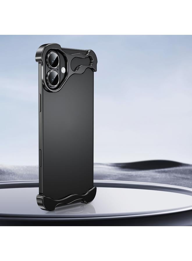 S-TOP Case For iPhone 16 Plus Frameless Metal Corner Pad Phone Case with Lens Film - Image 1