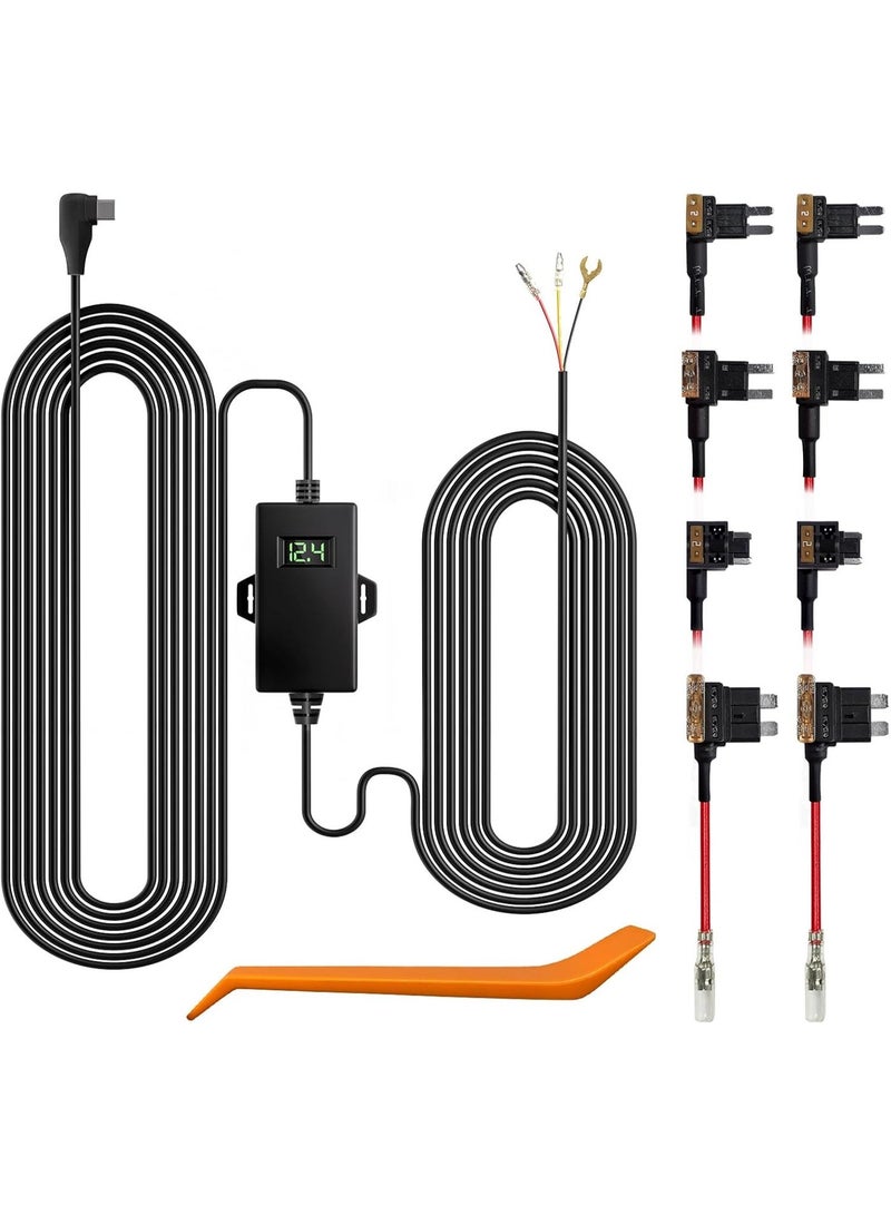 WOLFBOX USB C Acc Hardwire Kit for G840S/G900/G850/G930/i07/i17/X5, Hard Wire Car Charger Cable Kit 12V- 24V to 5V for Dash Cameras with Battery Drain Protection - Image 1