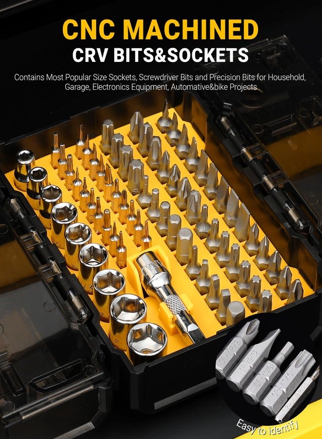 TGFTGF 78 PCS Ratcheting Screwdriver Set Ratchet Wrench Socket Set, with Magnetic Precision Screwdriver Set, Portable, Repair Tool Kits, Double-Layer Design for Computer/Bike/Car/Electronics - Image 5