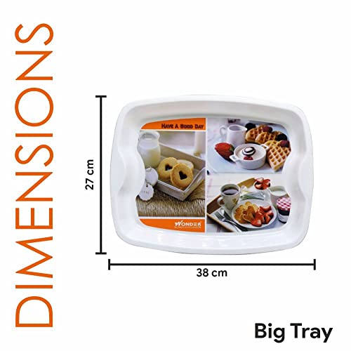 Wonder Homeware Good Day Big Serving Tray, Gift Item, Set of 3 (Orange 2) - Image 2