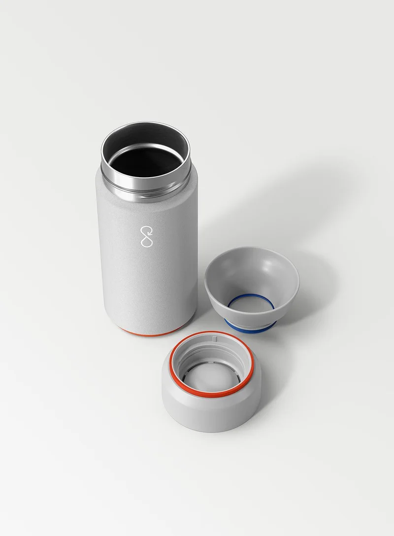 Ocean Bottle Brew Flask With 360º Leak Proof Lid Eco-Friendly Bottle 350ml - Rock Grey