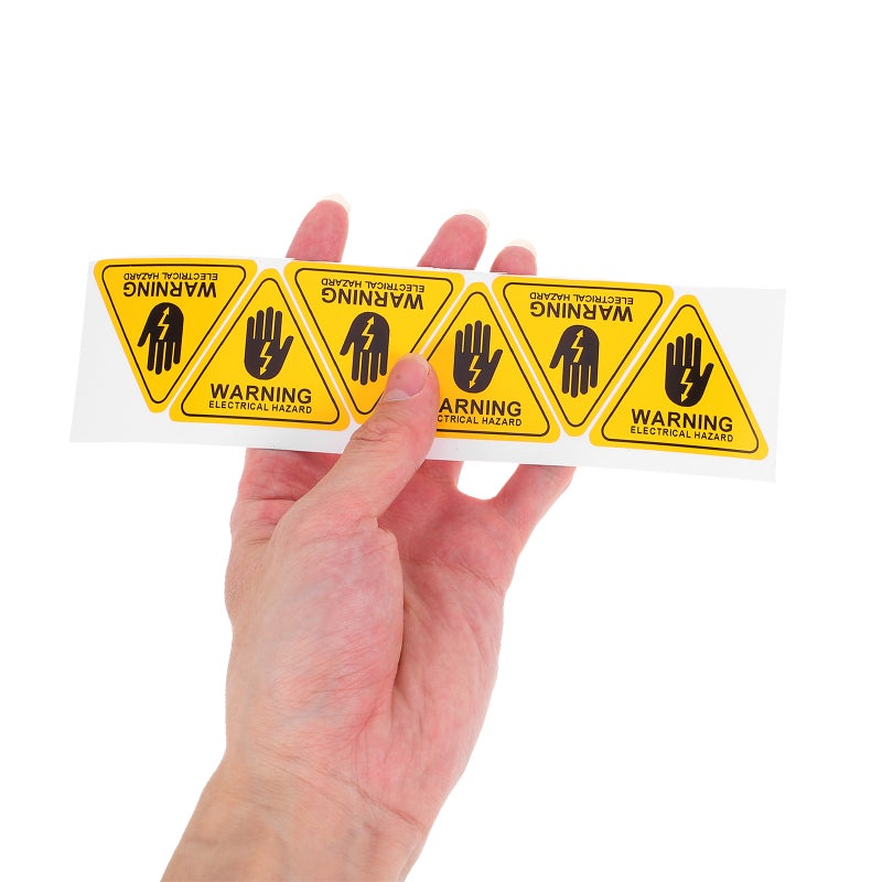 6Pcs Electric Shock Hazard Warning Sign Safety Warning Label for Industrial and Home Use High Voltage Caution Sticker for Electrical Panels and Fences - Image 4