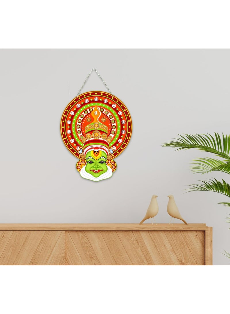 Artvibes Kathakali Cultural Dance Wooden Wall Hanging Art Item For Living Room | Traditional Artwork | Wall Art For Hall | Wall Poster | Graphic Art | Ethnic Wall Decor | Gift Items (WH_8607N) - Image 2